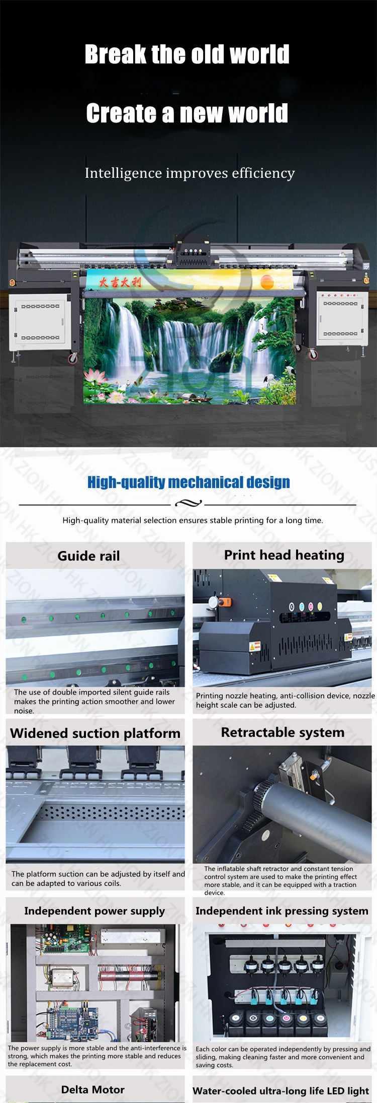 High Speed Wide Format UV Roll to Roll Soft Film Reflective Film Fabric Printing Machine 3.2m 10FT Curtain Wallpaper UV Printer for Flex Banner Canvas